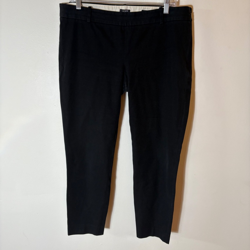 J. Crew‎ Minnie Pants Black Stretch Cotton Blend Ankle Size 12